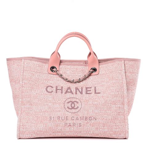 chanel pink canvas tote bag|authentic Chanel tote bag.